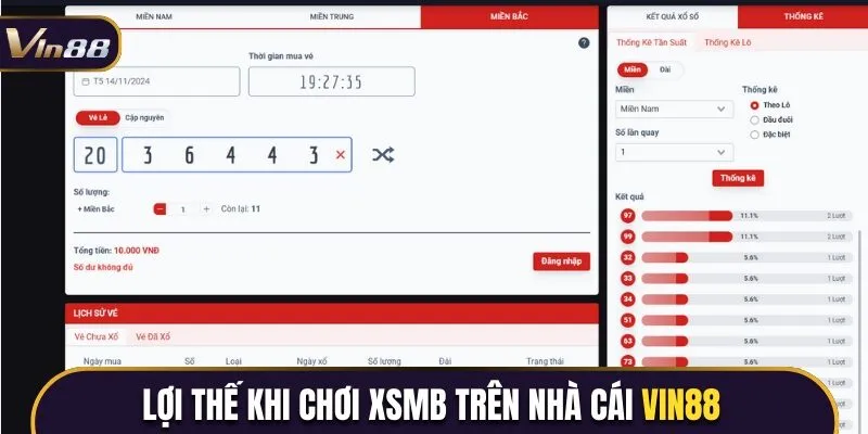 Lợi thế khi chơi XSMB trên nhà cái Vin88